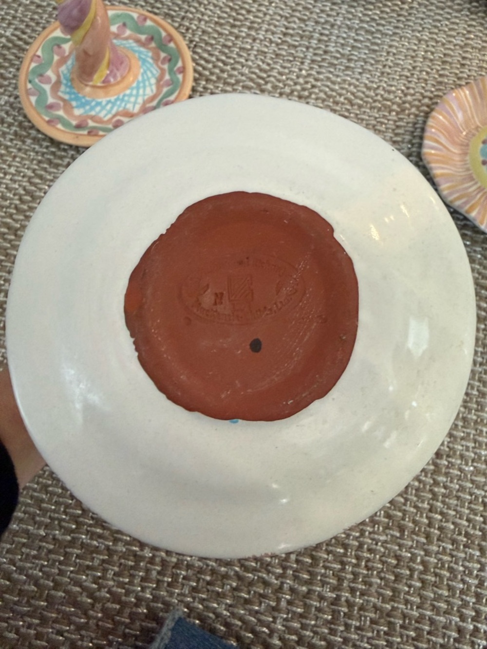 6 Vintage MacKenzie Childs Rare Victoria and Richard Hand-Painted Candle Holders - Picture 5 of 6